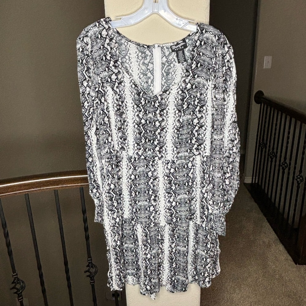 Wrangler Retro Snakeskin Print Dress Size L Western Animal Fall Party Rodeo